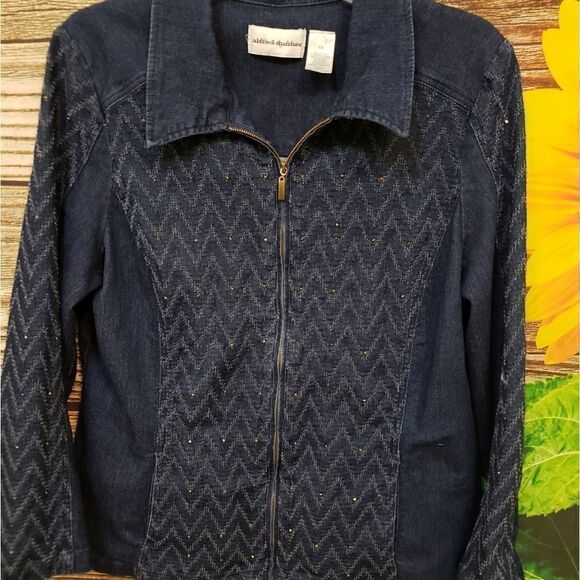 Alfred Dunner Women's Long Sleeve Jacket front zipper size : 14 Pre-owned - Picture 1 of 6